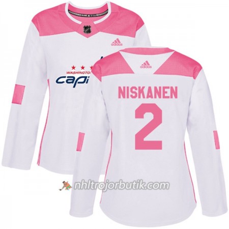 Dame Ishockey Washington Capitals Tröja Matt Niskanen 2 Adidas 2017-2018 Vit Rosa Fashion Authentic